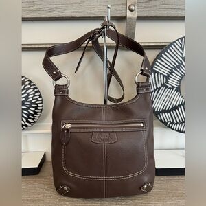 Coach Penelope Hippie Dark Brown Leather crossbody Bag